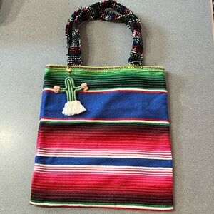 Handmade, Up-Cycled Mexican Blanket Tote